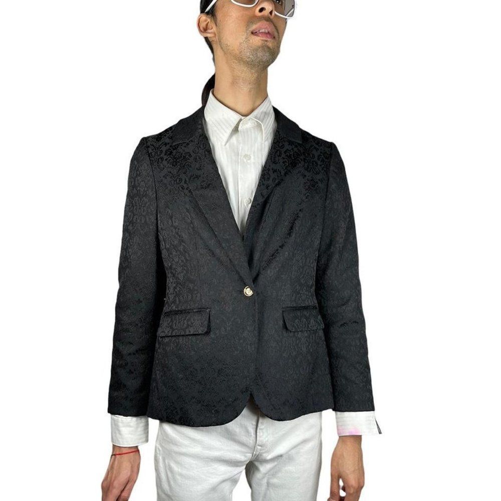vintage dark fairy goth black cottagecore floral blazer